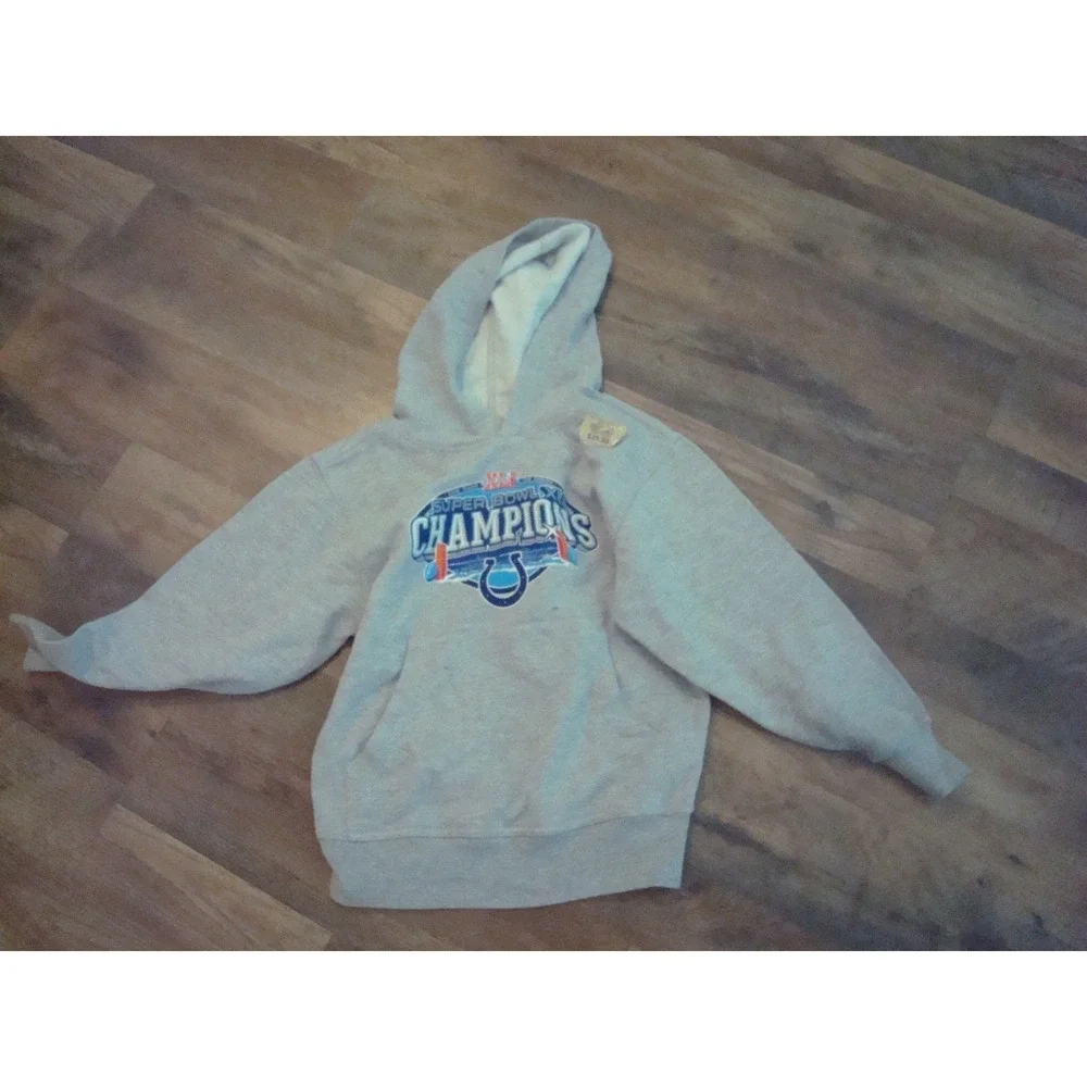YOUTH- SMALL INDIANAPOLIS‎ COLTS HOODIE SUPER BOWL DEADSTOCK  VINTAGE TT2